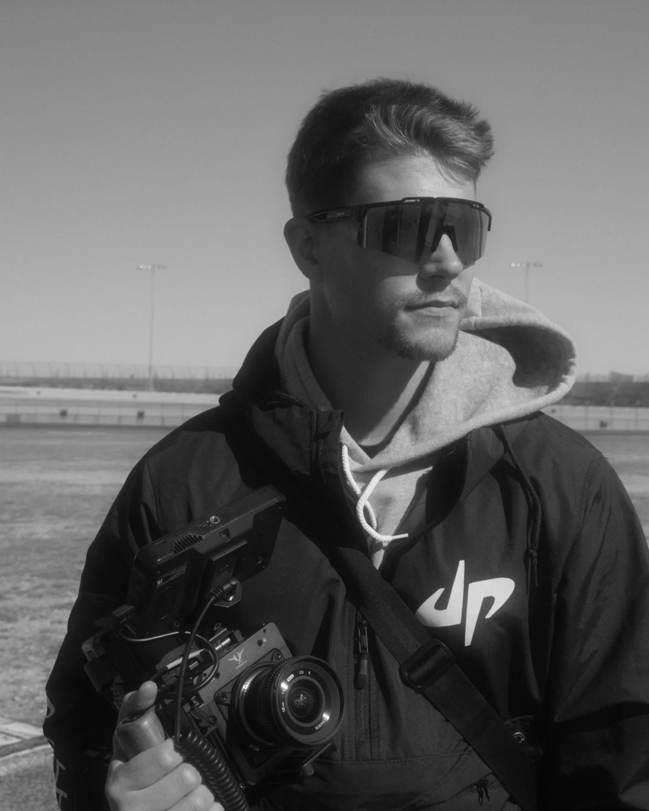 Luke Mayer holding a cinema camera